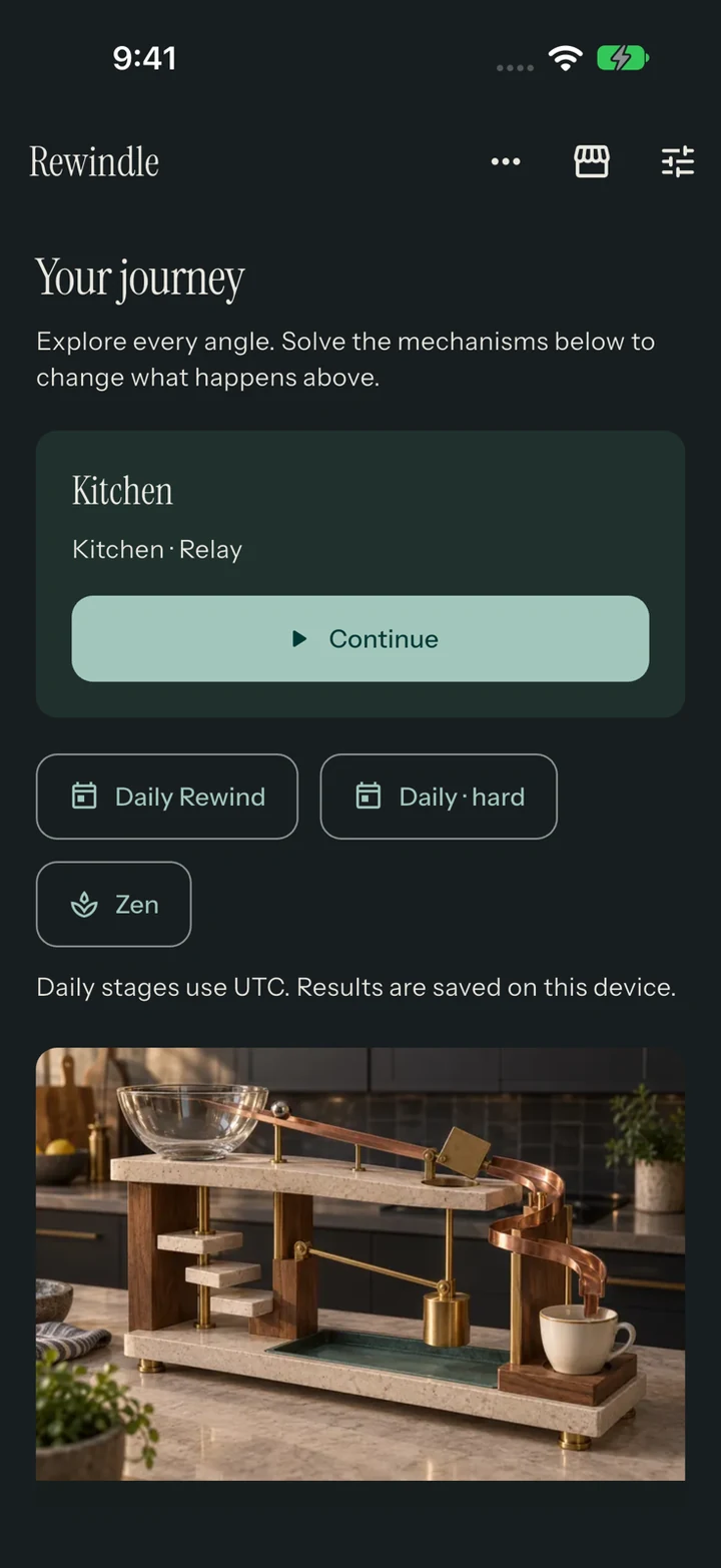 Rewindle: Your journey begins with a kitchen contraption.